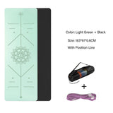 Yoga Double Layer Non-Slip Mat, Yoga Exercise Pad with Position Line For Fitness Gymnastics and Pilates.