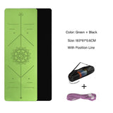 Yoga Double Layer Non-Slip Mat, Yoga Exercise Pad with Position Line For Fitness Gymnastics and Pilates.