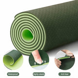 Yoga Double Layer Non-Slip Mat, Yoga Exercise Pad with Position Line For Fitness Gymnastics and Pilates.