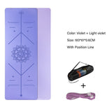 Yoga Double Layer Non-Slip Mat, Yoga Exercise Pad with Position Line For Fitness Gymnastics and Pilates.